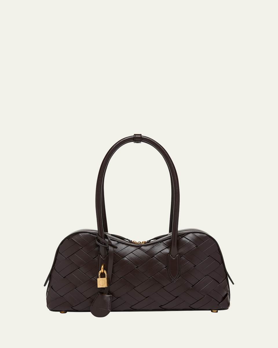 Ryder Woven Vegan Leather Shoulder Bag